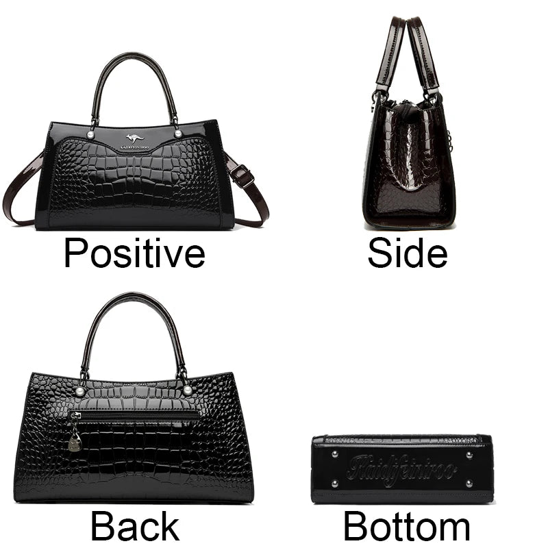 Sacs à main en cuir verni pour femmes, sacs à bandoulière pour dames, sacs à main de créateurs de luxe, petit sac fourre-tout décontracté, initié par la marque, nouveau