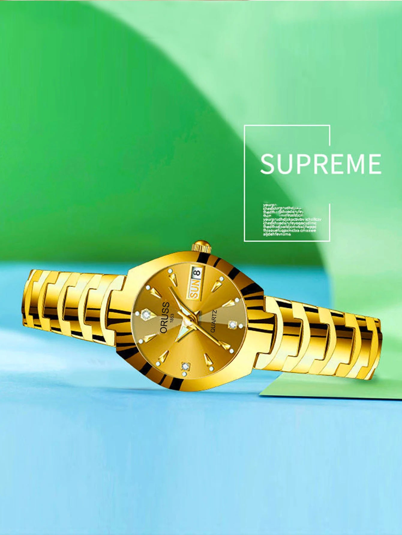 ORUSS-Montre de couple étanche pour hommes et femmes, quartz, acier inoxydable, date, semaine, horloge, cadeau pour amoureux, mode décontractée