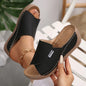 Femmes chaussons compensés été 2025 nouvelle mode pantoufles bout ouvert respirant sandales confortable boucle femme chaussures diapositives femmes