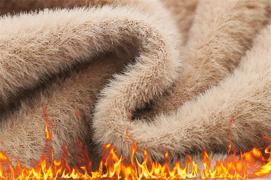 Pull Slim à Demi-Col Roulé pour Femme, Tricot Doublé de Velours, Chaud, Épais, en Jersey Doux, Collection Hiver