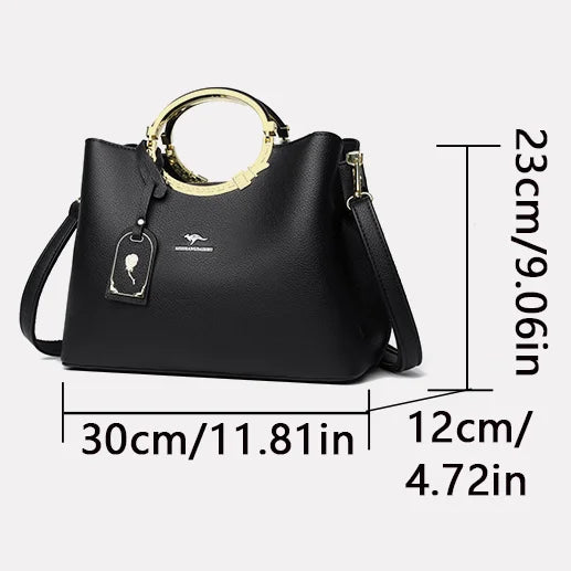 Sac à Main de Luxe en Cuir Souple pour Femme, Fourre-Tout de Grande Capacité à 3 Couches, de Styliste, de Bonne Qualité