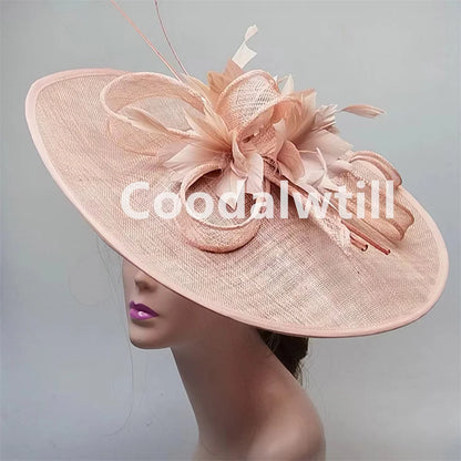 Royal Ascot grand Chapeau fascinateur femmes Kentucky Derby plume grand Chapeau fascinateur fête mariage casque fleur église Chapeau