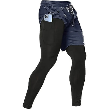 Pantalons de Sport pour hommes 2 en 1, survêtements d'athlétisme, vêtements d'entraînement, de Jogging, de gymnastique, de Fitness, de course