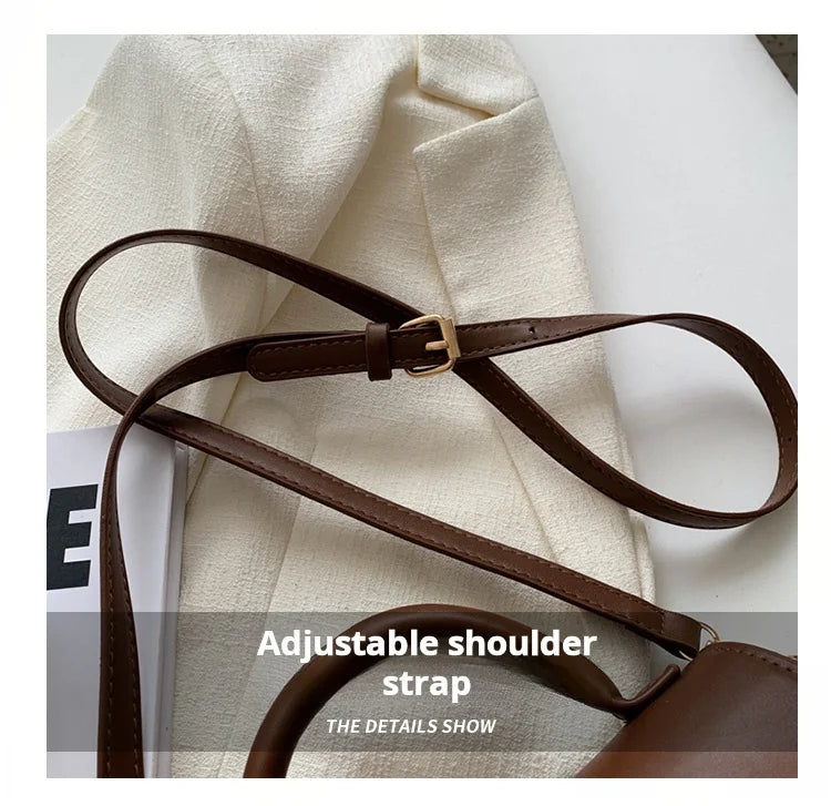 Sac à main en cuir PU pour femme, sac à bandoulière, sac sous les bras vintage, cartable carré, noir, mode initiée