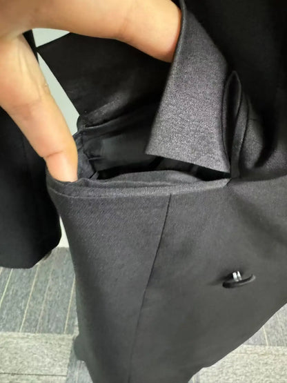 CM.YAYA-Robe longue crantée à manches longues pour femmes, robe de soirée élégante, robe de rue, double boutonnage, sexy, mode, avocat, travail, nuit, printemps