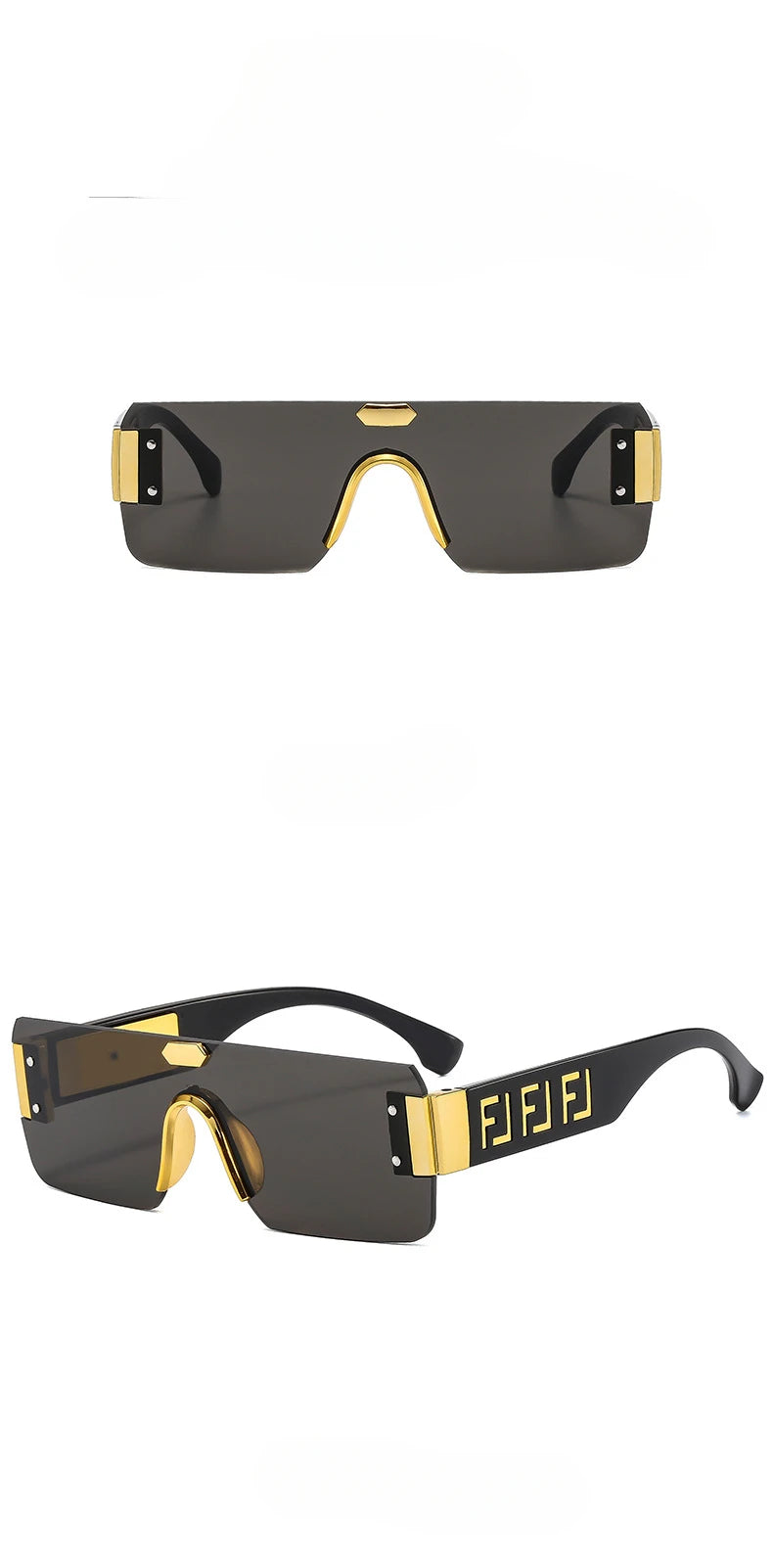 Lunettes de soleil sans monture, protection solaire pour hommes, sens avancé pour femmes, visage, petite photo, bord de coupe, miroir pare-soleil