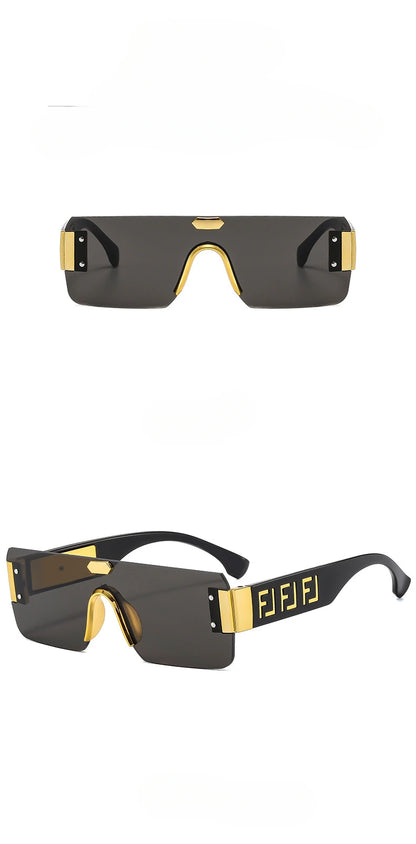 Lunettes de soleil sans monture, protection solaire pour hommes, sens avancé pour femmes, visage, petite photo, bord de coupe, miroir pare-soleil