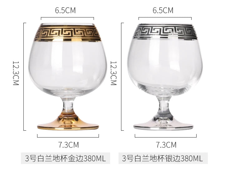 Phnom Penh-Verre Européen à Bord Argenté, Grand Clip Étranger, Vin Rouge, Brandy, Champagne, Table à Manger, Verre à Eau Domestique