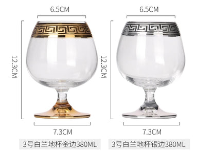 Phnom Penh-Verre Européen à Bord Argenté, Grand Clip Étranger, Vin Rouge, Brandy, Champagne, Table à Manger, Verre à Eau Domestique