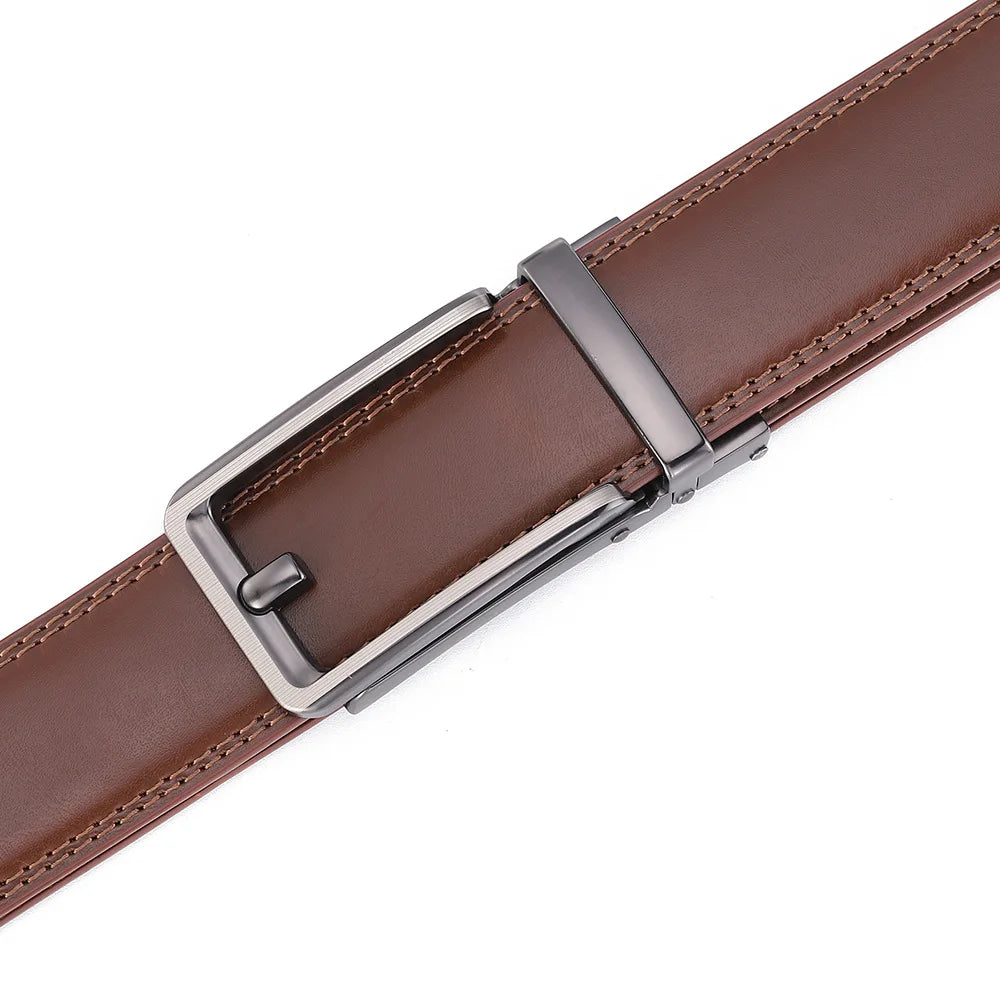 Blanc boucle automatique hommes ceinture en cuir hommes mode pantalons décontractés ceinture de Golf en cuir véritable homme pantalon décontracté ceintures mâle