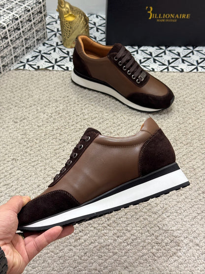 BILLIONAIRE BLSK CPRT chaussures peau de vache 2025 nouvelle broderie mode qualité confort mouvement hommes taille européenne 39-45 chaussures noires