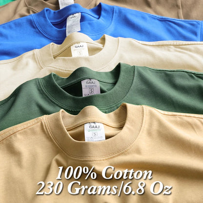 100 T shirt en coton lourd pour hommes et femmes, Tops à manches courtes, Tee shirts solides et surdimensionnés, vêtements de qualité 6.8oz 230gsm