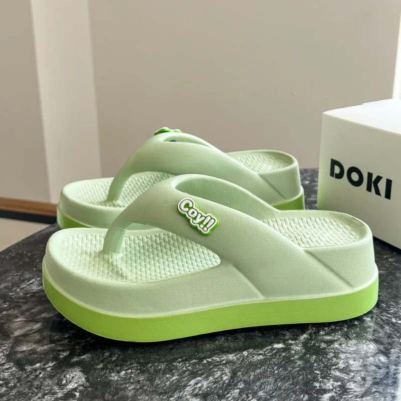 Tongs d'été antidérapantes pour femmes, hauteur 3cm, sandales d'été pour dames, pantoufles pour filles