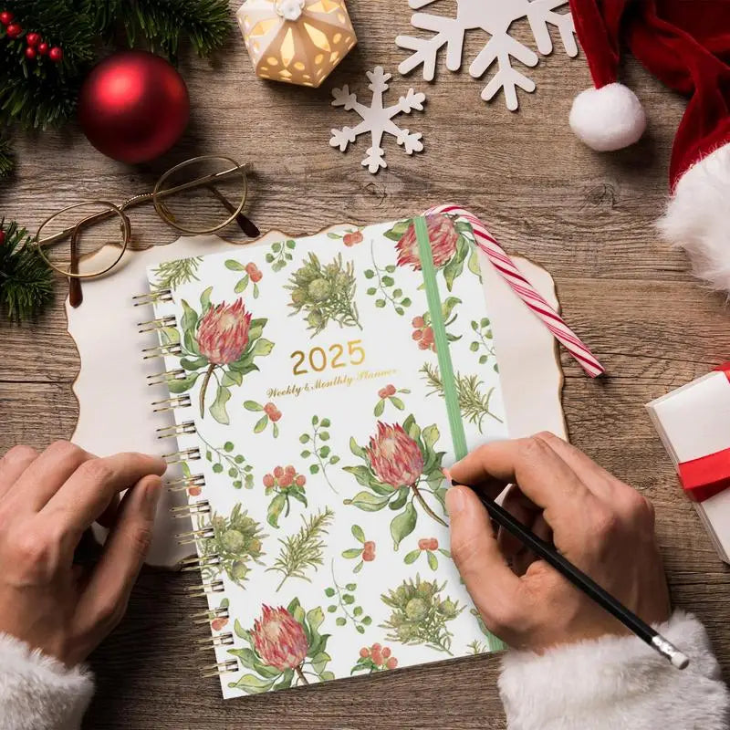 Cahier de licence multifonctionnel pour hommes et femmes, belle licence 03/licence, hebdomadaire, mensuel, couverture de plante, à faire, 2025