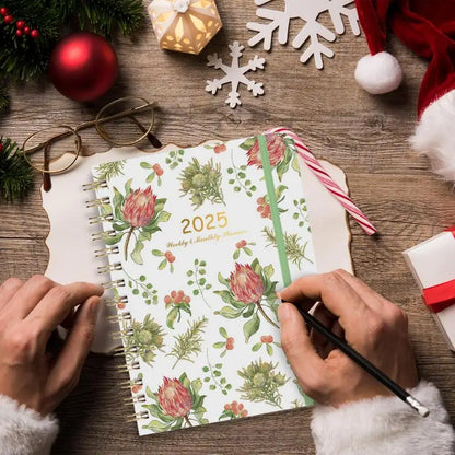 Cahier de licence multifonctionnel pour hommes et femmes, belle licence 03/licence, hebdomadaire, mensuel, couverture de plante, à faire, 2025