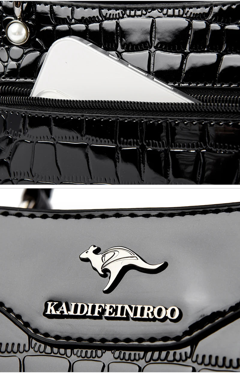 Sacs à main en cuir verni pour femmes, sacs à bandoulière pour dames, sacs à main de créateurs de luxe, petit sac fourre-tout décontracté, initié par la marque, nouveau