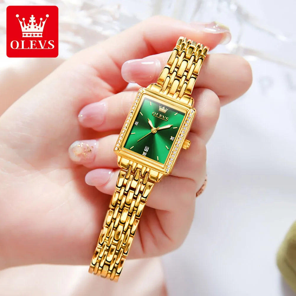 OLEVS-Montre-bracelet à quartz étanche élégante pour femme, date automatique, marque supérieure, montre originale pour femme, luxe, 9995, 2025