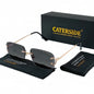 CATERSIDE lunettes de soleil carrées sans monture hommes Cupronickel mode Punk dégradé lunettes de soleil Vintage à la mode petite monture lunettes UV400