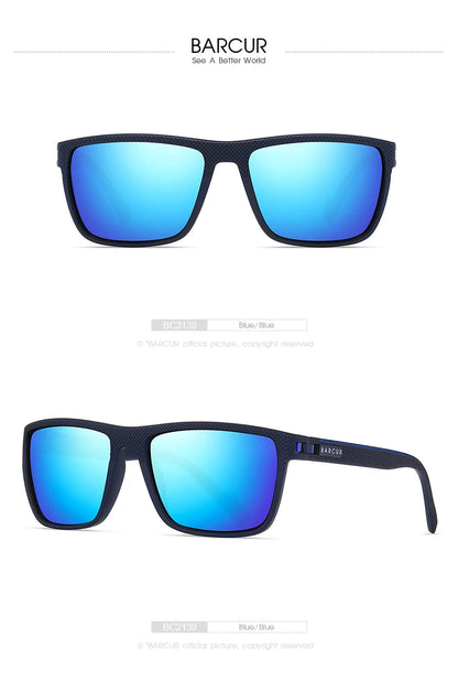 BARCUR Design-Lunettes de soleil polarisées TR90 pour homme et femme, accessoire de sport léger, protection UVAB