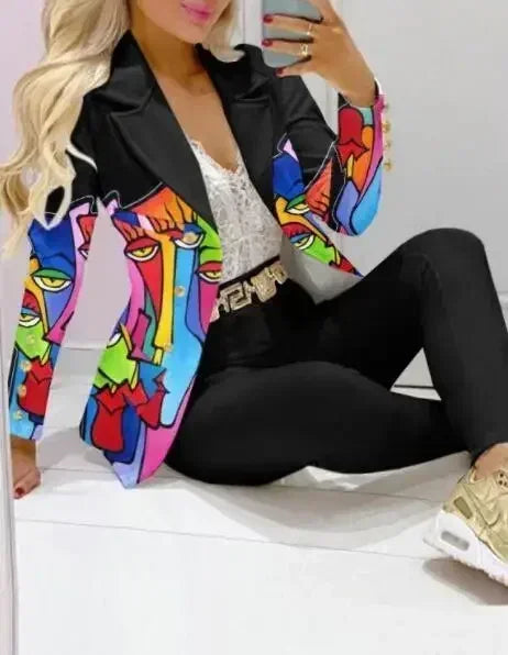 Ensemble Blazer et pantalon à col à revers imprimé à carreaux pour femmes, 2 pièces, vêtements, costume, pantalon, mode printemps-automne décontractée