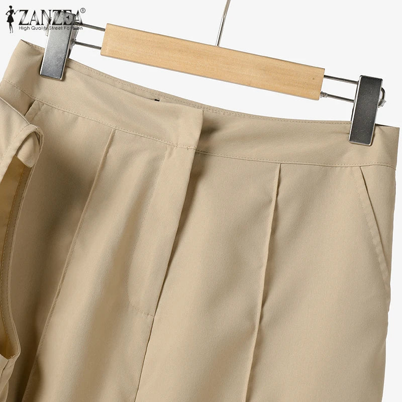 Élégant Chic femmes 2 pièces ensembles ZANZEA femme 2025 mode 2 pièces tenues costumes sans manches Blouses et pantalons à jambes larges ensembles