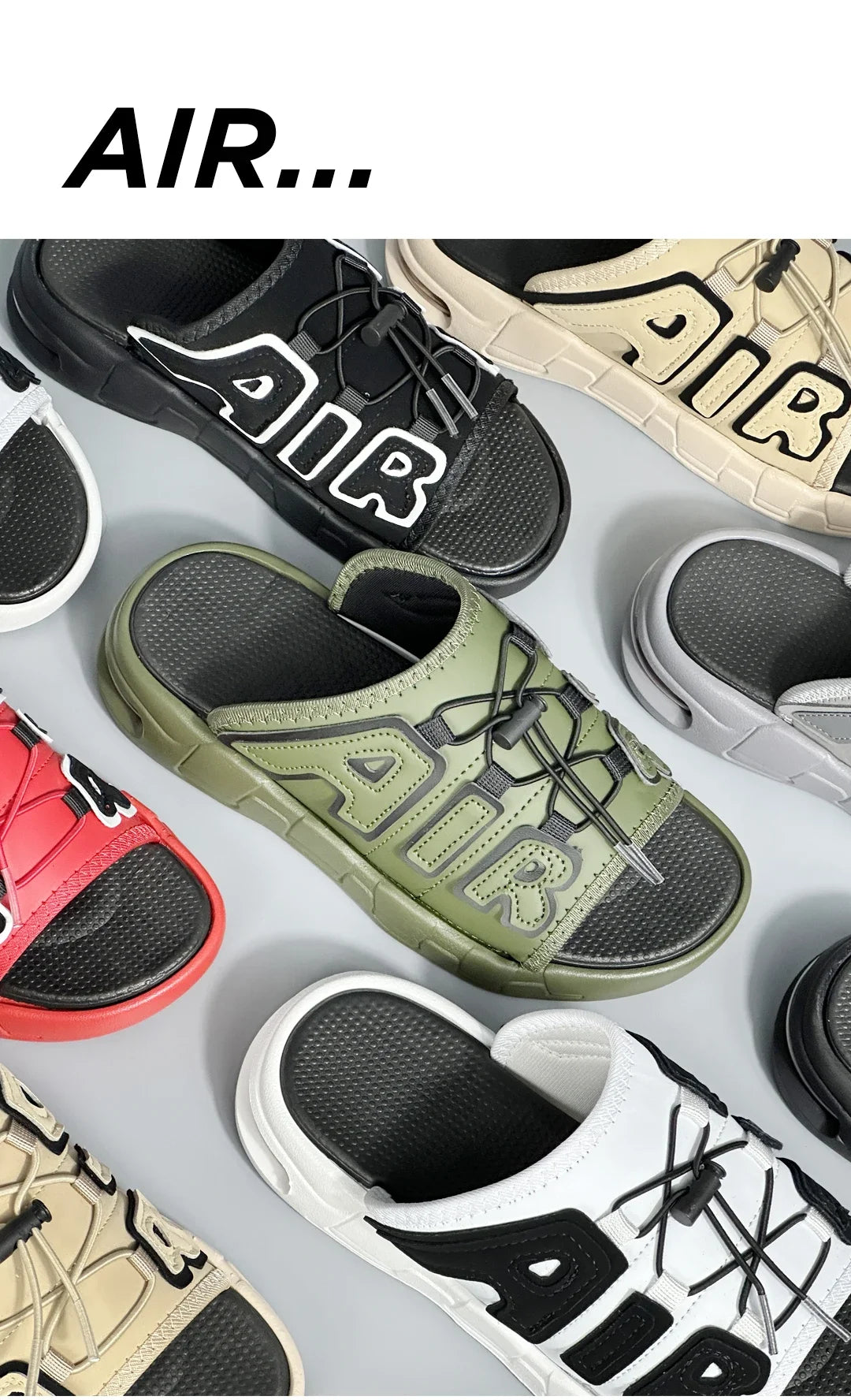 Pantoufles hommes coussin d'air conception glisser homme été nouveau PVC doux antidérapant hommes pantoufles de sport pour hommes tongs Chanclas Hombre