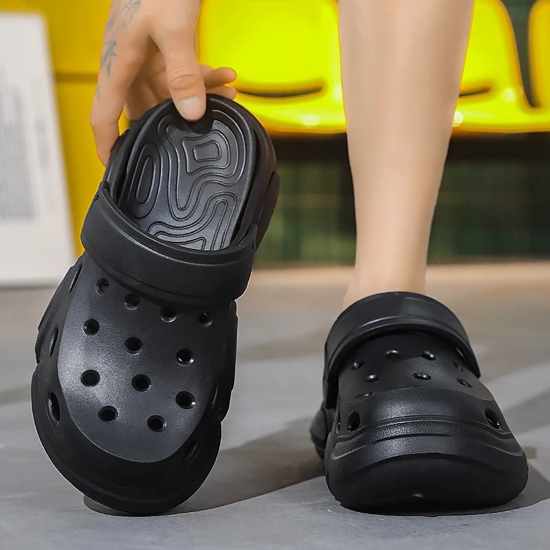 Pantoufles de Couple, vêtements d'extérieur d'été, sandales de plage antidérapantes à semelles épaisses, sandales pour hommes et femmes