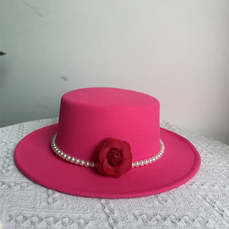 Chapeau Fedora de Style français pour femmes, chapeau en feutre à bord large de 10CM, Derby d'hiver et d'automne, chapeaux de Jazz de mariage