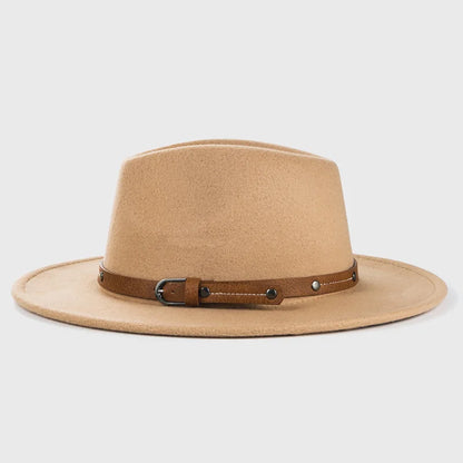 Chapeau Fedora en laine pour hommes et femmes, casquette de Jazz à large bord, Imitation laine, chapeau britannique en feutre d'église, automne hiver