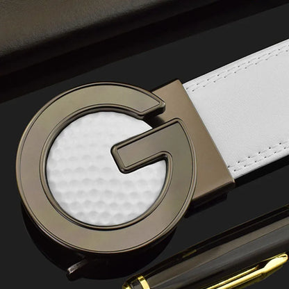 Ceinture de Golf blanche pour hommes, Texture cuir, coiffeur, boucle automatique, Simple, haute qualité, décontractée, pantalon pour jeunes