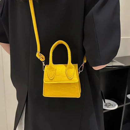 Sac à main en feutre coloré pour femme, mini sacs à main, sac à bandoulière, motif pierre, initié