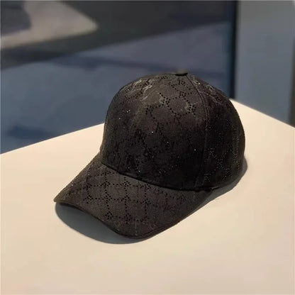 Casquette de Baseball avec lettres en strass pour hommes et femmes, casquette de soleil de rue, chapeau de langue de canard assorti, chapeau de soleil d'extérieur