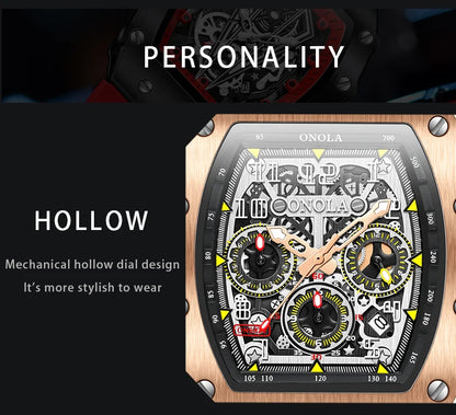 Montre Tonneau en Acier Inoxydable pour Homme, Horloge à Quartz, Étanche, Minuterie, Haute Qualité, Marque Célèbre, Mode Originale, Offre Spéciale