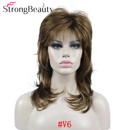 Perruque synthétique ondulée mi-longue pour femmes, cheveux naturels, sans capuchon