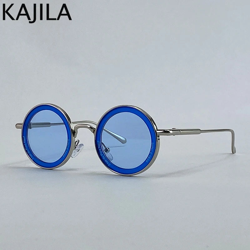 Lunettes de soleil rondes Steampunk à petite monture pour hommes, marque de luxe rétro Punk, lunettes de conduite classiques, UV400, 2025