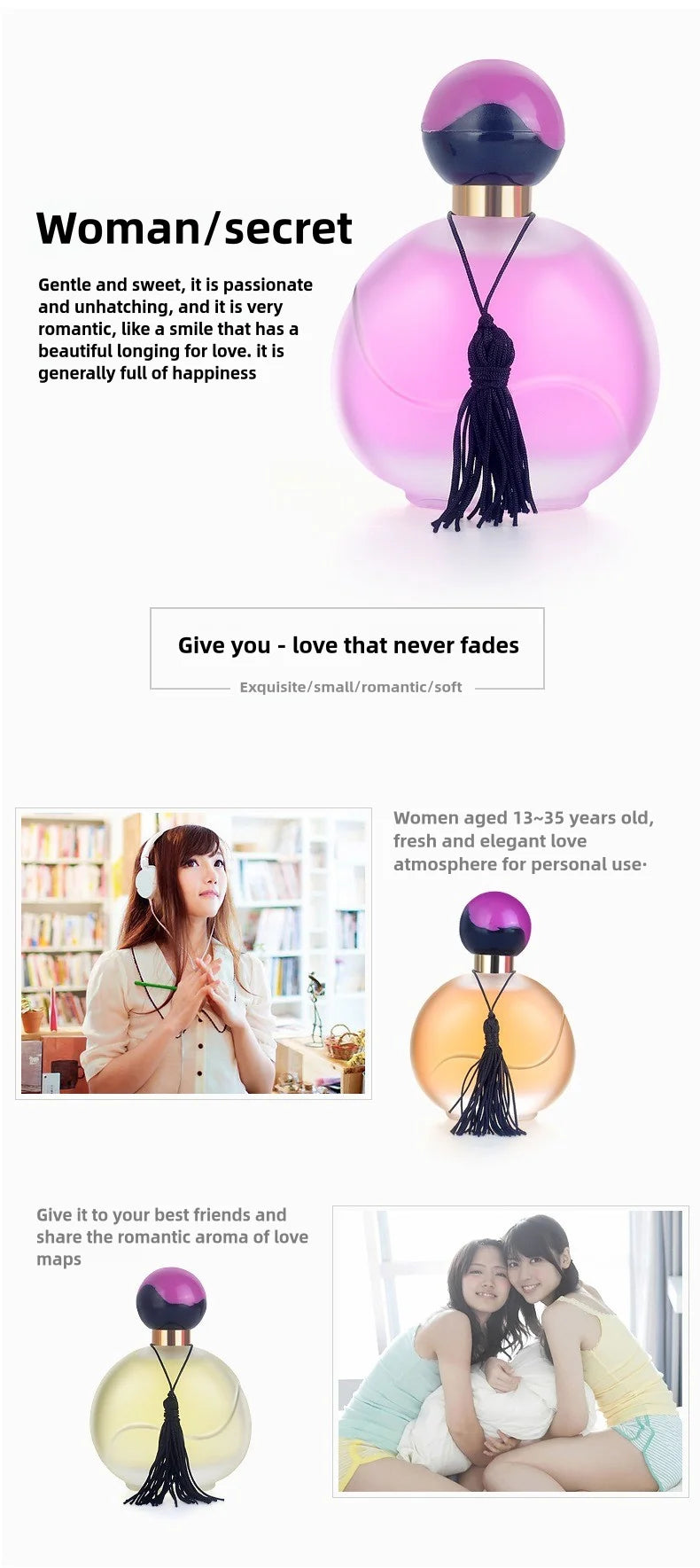 Parfum Durable à odeur d'agrumes fraîche, 50ml, pour dames, parfum haut de gamme, longue durée, saveur d'orange clair