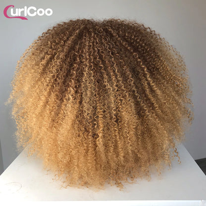Perruque bouclée avec frange, perruque Afro bouclée pour femmes noires, perruque longue et moelleuse en Fiber synthétique pour fête quotidienne, Cosplay
