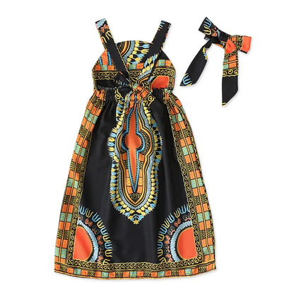 Vêtements africains enfants mode Dashiki Robe Robe Africaine bébé fille vêtements Bazin Riche sans manches robes africaines pour les filles