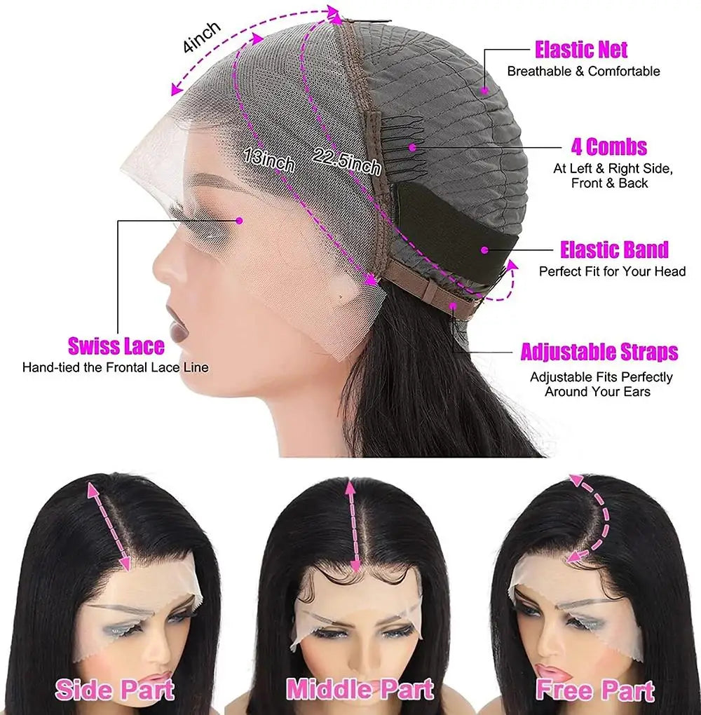 Liquidation vente cheveux humains Bob perruque 13x4 droite dentelle frontale 8-14 pouces pré plumé cheveux perruques brésilien Remy os droit Bob