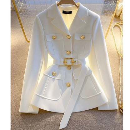Femmes Blazer manteau nouveau 2025 automne à manches longues décontracté simple boutonnage élégant bureau taille dames costume veste dame vêtements d'extérieur