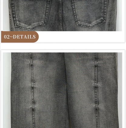 Pantalon en jean Baggy à jambe droite pour hommes |   Jean d'affaires décontracté coupe large et ample pour le style toutes saisons printemps/automne