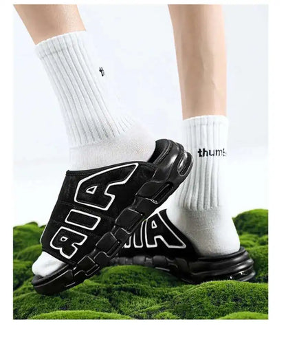 Sandales de styliste à coussin d'air pour hommes, pantoufles de sport douces et antidérapantes, chaussures pour hommes, nouvelle collection été 2025