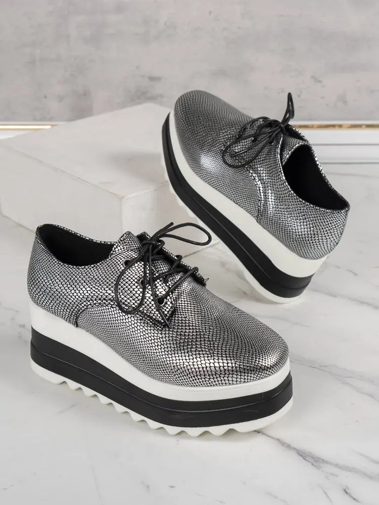 Chaussures à plateforme à talons compensés pour femmes, chaussures d'extérieur décontractées à lacets, baskets confortables à talons hauts, semelle optique de rencontre basse