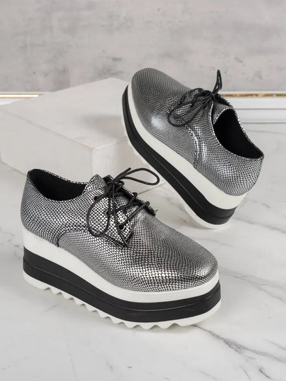 Chaussures à plateforme à talons compensés pour femmes, chaussures d'extérieur décontractées à lacets, baskets confortables à talons hauts, semelle optique de rencontre basse