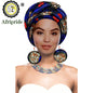 Turbans - bandeaux africains pour femme foulard africain couvre-chef nigérian avec boucle d'oreille assortie Dashiki Ankara cire S20H004