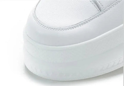 9cm femmes chaussures grosses baskets Air maille évider en cuir véritable blanc chaussures compensées plate-forme talon pompes Mujer Bombas