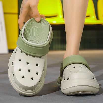 Pantoufles de Couple, vêtements d'extérieur d'été, sandales de plage antidérapantes à semelles épaisses, sandales pour hommes et femmes