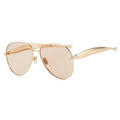 Nouveau y2k Vintage métal pilote lunettes de soleil femmes pour hommes lunettes de soleil Punk populaire en plein air conduite marque de luxe concepteur nuances UV400