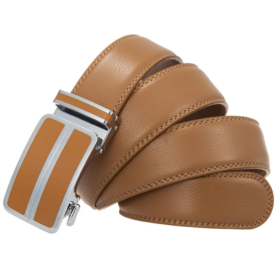 Plyesxale Black Khaki Blue Red White Leather Belt For Men Good Quality Mens Belts Luxury Automatic Buckle Waist Strap Male B1049