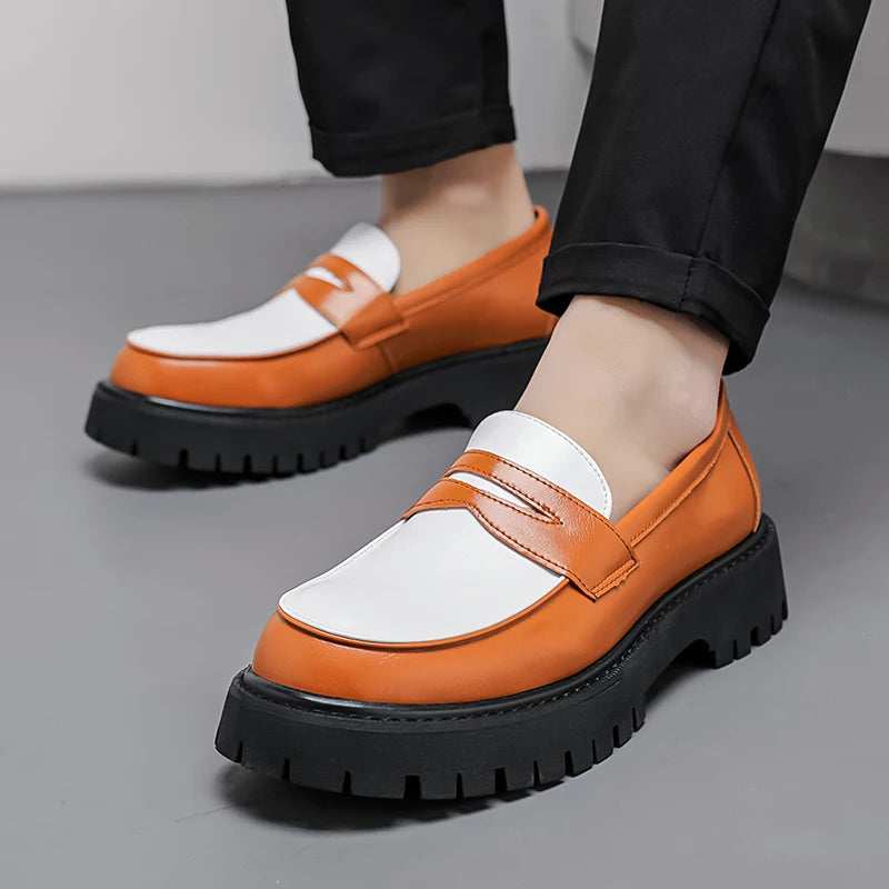 Chaussures en cuir à grosse tête pour hommes, chaussures d'affaires confortables, chaussures décontractées, style britannique, fête itude, social, mode, hommes, taille 38-46